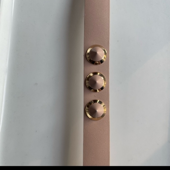Blush & Gold Leather Spiked Bracelet - Picture 2 of 5